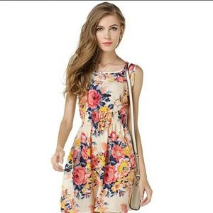 Women's Floral Print Mini Sleeveless Sundress